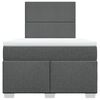 vidaXL Pat box spring cu saltea, gri &icirc;nchis, 120x190 cm, textil