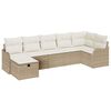 vidaXL Set de canapele pentru grădină cu pernă 7 pcs Bej Rattan poli