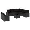 vidaXL Set canapele de grădină cu perne, 10 piese, negru, poliratan