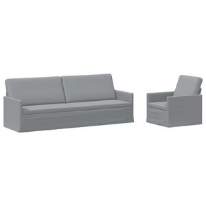vidaXL Set de canapea 2 pcs Gri deschis Țesătură