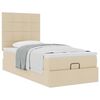 vidaXL Cadru de pat otoman cu saltea crem 80x200cm stofa