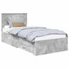 vidaXL Cadru de pat cu sertar Gri Beton 90 x 200 cm Lemn prelucrat