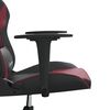vidaXL Scaun de gaming de masaj, negru și roșu vin, piele ecologică