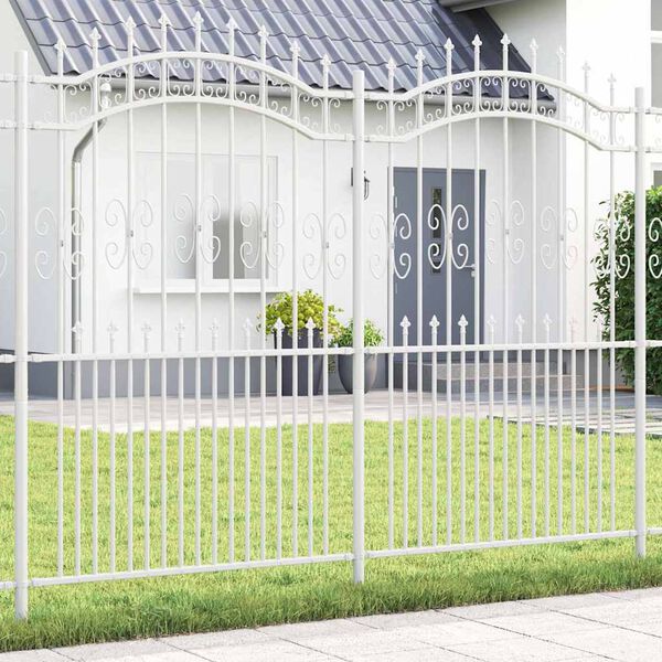 vidaXL Gard de Grădină Alb 240 x 215 cm Oțel vopsit &icirc;n pulbere