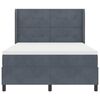 vidaXL Pat cu arcuri cu headboard Gri &icirc;nchis 140 x 200 cm Catifea
