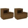 vidaXL Noptiere, 2 buc, maro miere, 60x34x51 cm, lemn masiv de pin