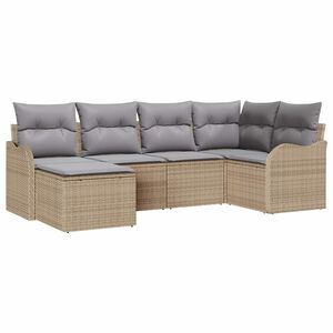 vidaXL Set de canapele pentru grădină 6 pcs bej și gri deschis