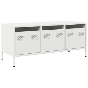 vidaXL Dulap TV, alb, 101,5x39x43,5 cm, oțel laminat la rece