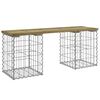 vidaXL Bancă grădină, design gabion, 103x31x42 cm, lemn pin impregnat