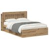 vidaXL Cadru de pat cu depozitare Stejar Artizanal 135 x 190 cm
