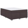 vidaXL Cadru de pat cu saltea Maro &icirc;nchis 160 x 200 cm țesătură