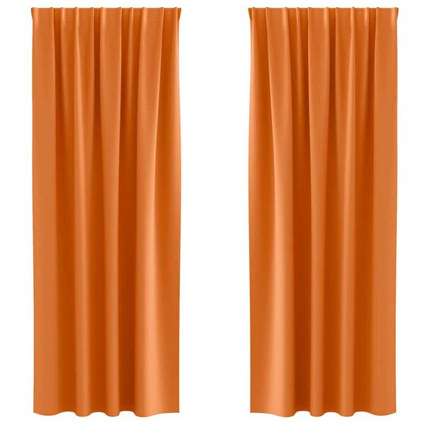 vidaXL Perdele Opaque cu Inel 2 pcs Portocalie Aprinsă 260 x 140 cm