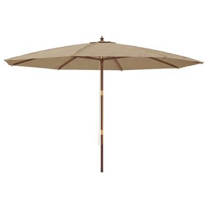 vidaXL Umbrelă de soare de grădină st&acirc;lp din lemn gri taupe 400x273 cm