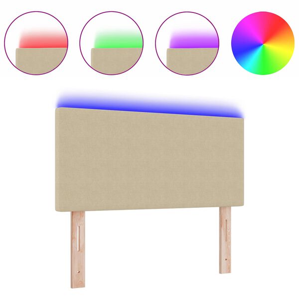 vidaXL Tăblie LED cu lumini cu bandă LED Gri Verde 90 cm Poliester