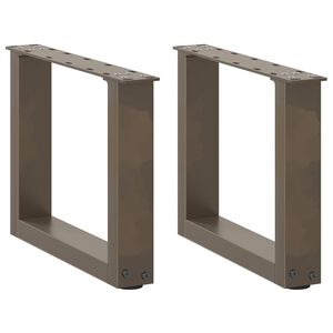 vidaXL Picioare pentru masă de cafea &icirc;n formă de U, 2 buc., oțel natural, 40x(30-31) cm