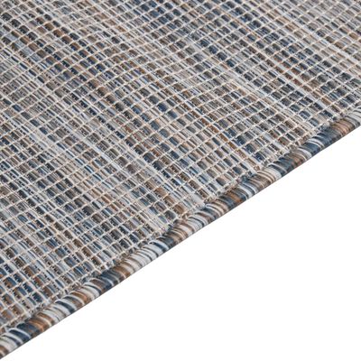 vidaXL Covor de exterior, maro şi albastru, 140x200 cm, țesătură plată