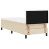 vidaXL Pat cu arcuri cu saltea cu headboard Crem 80 x 200 cm țesătură