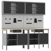 vidaXL Set banc de lucru 8 buc. Roșu și gri 200 x 55 x 200 cm