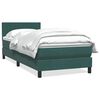 vidaXL Pat box spring cu saltea, verde &icirc;nchis, 80x210 cm, catifea
