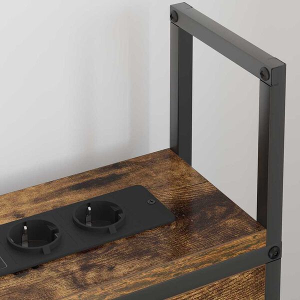 vidaXL Tăblie de Depozitare cu Stație de &Icirc;ncărcare Stejar afumat