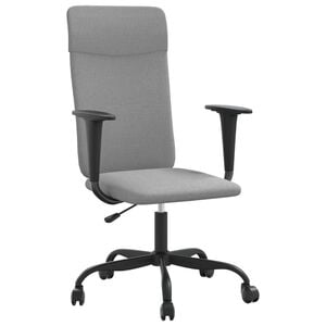 vidaXL Scaun de birou reglabil &icirc;n &icirc;nălțime, gri deschis, textil