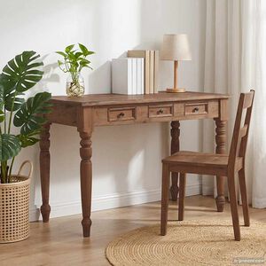 vidaXL Birou cu sertare, 117x57x75 cm, lemn masiv de mahon