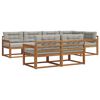 vidaXL Set de canapele de exterior 8 buc. Natural și gri deschis
