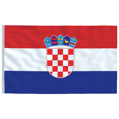 vidaXL Steag Croația și stâlp din aluminiu, 6,23 m