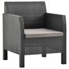 vidaXL Scaun de grădină cu pernă antracit 63x65x76 cm, ratan PP