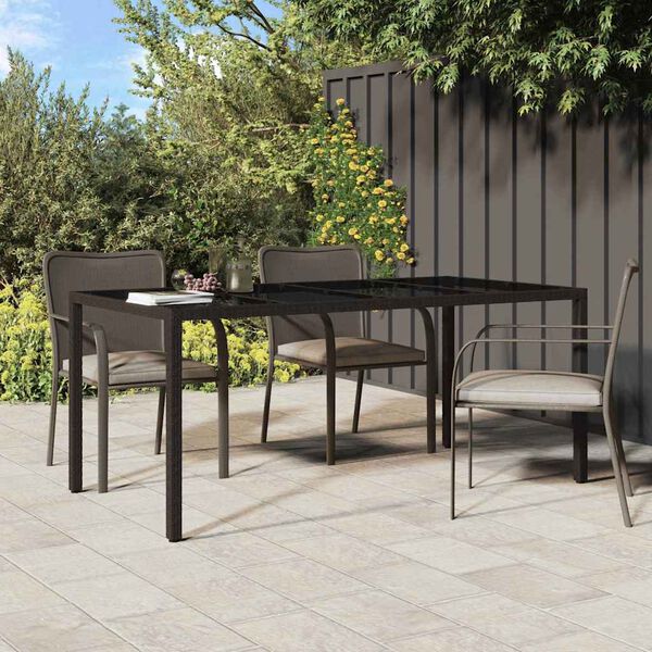 vidaXL Masă de grădină pentru dining Maro 190 x 90 x 75 cm Rattan poli