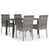 vidaXL Set mobilier de grădină, 5 piese, gri, poliratan