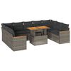 vidaXL Set mobilier de grădină cu perne, 10 piese, gri, poliratan