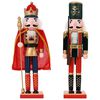 vidaXL Crăciun Nutcracker TURKU 2 buc. Roșu și Negru 38 cm