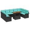 vidaXL Set de canapele pentru grădină Manual 10 pcs Negru și albastru