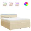 vidaXL Pat box spring cu saltea, crem, 200x200 cm, textil