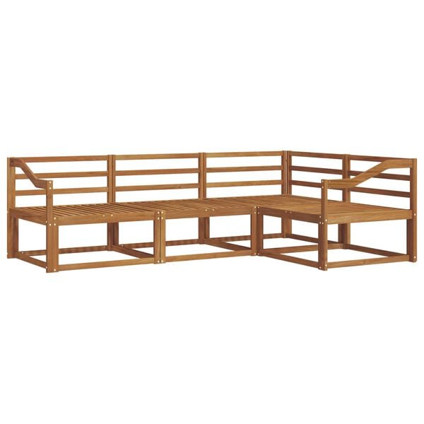 vidaXL Set de canapele de exterior 4 pcs natural Lemn Solid de Acacia