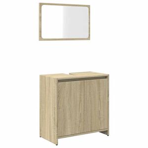 vidaXL Set mobilier de baie, 2 piese, stejar sonoma, lemn prelucrat