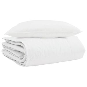 vidaXL Duvet de iarnă cu pernă 2 buc. Alb Pene de rață