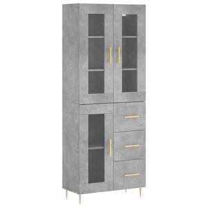 vidaXL Dulap &icirc;nalt, gri beton, 69,5x34x180, lemn compozit