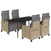 vidaXL Set mobilier pentru grădină, 5 piese, cu perne, bej, poliratan