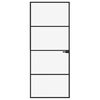 vidaXL Ușă de interior negru 83x201,5 cm sticlă securiz./aluminiu slim