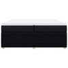 vidaXL Pat box spring cu saltea, negru, 200x200 cm, textil