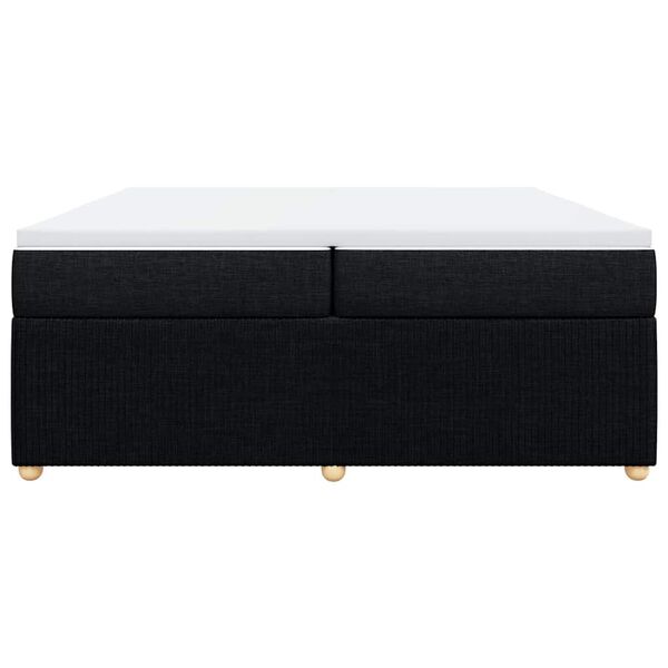 vidaXL Pat box spring cu saltea, negru, 200x200 cm, textil