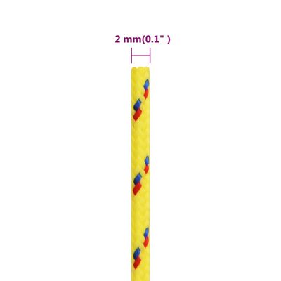 vidaXL Frânghie de barcă, galben, 2 mm, 25 m, polipropilenă