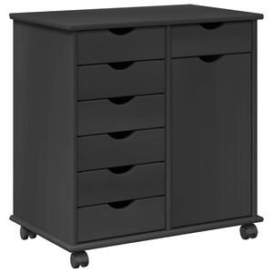 vidaXL Cabinet mobil 63,5 x 39 x 65,5 cm Lemn de pin masiv Gri