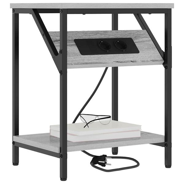 vidaXL Dulap de noapte Gri Sonoma 38 x 30 x 48 cm Lemn compozit