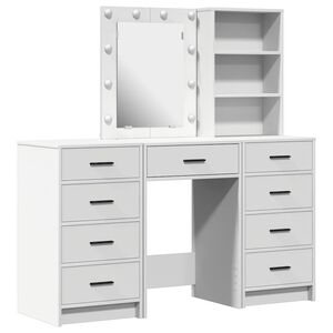 vidaXL Masă de Machiaj 3 buc. Alb 40 x 41 x 135 cm Lemn prelucrat