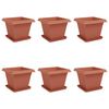 vidaXL Ghivece pentru plante 6 pcs Roșu cărămidă 38 x 38 x 30 cm