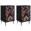 vidaXL Dulap de noapte OMMEN 2 buc. Stejar Negru 36 x 33 x 61 cm