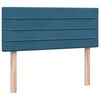 vidaXL Pat cu arcuri cu saltea și LED, albastru &icirc;nchis, 120x210 cm, catifea